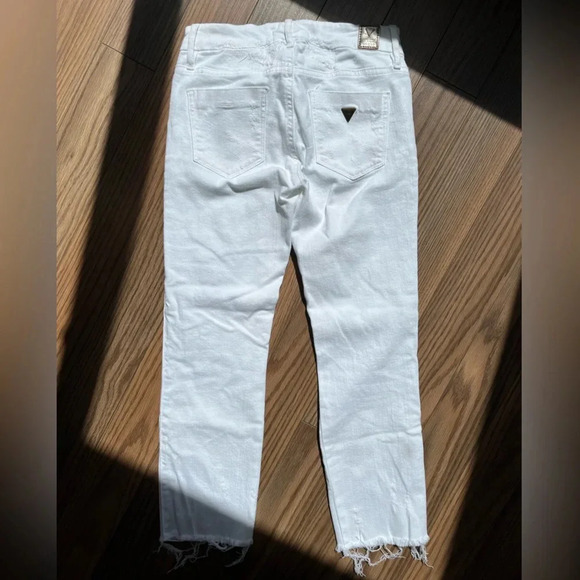 Guess distressed cropped white denim size 25 - Picture 4 of 12